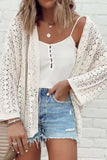 Openwork Open Front Dropped Shoulder Cardigan - Trendsi - Flyclothing LLC