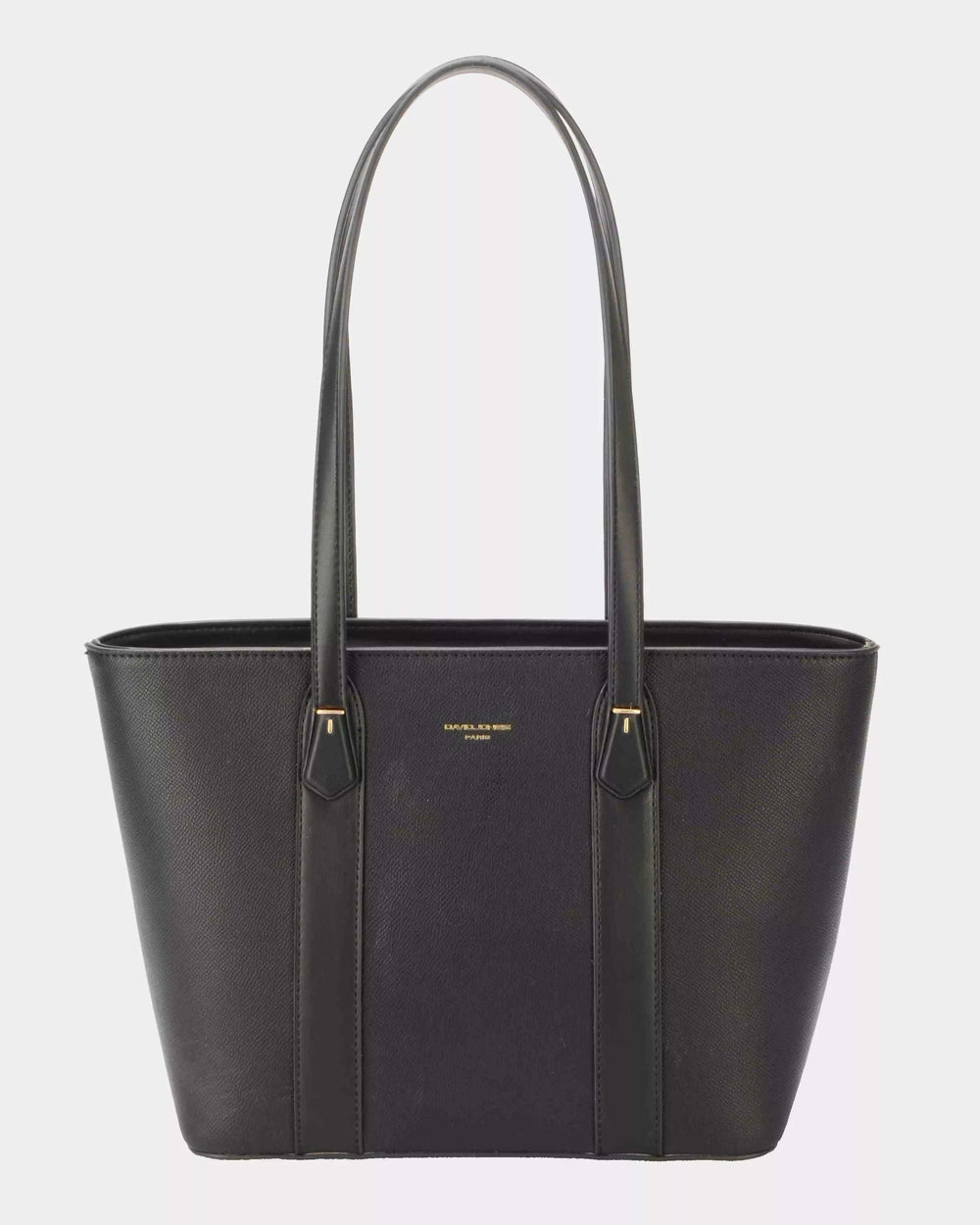 David Jones Leather Tote Bag with Gold Hardware - Trendsi - Flyclothing LLC