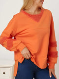 High-Low Round Neck Long Sleeve Sweatshirt - Trendsi - Flyclothing LLC