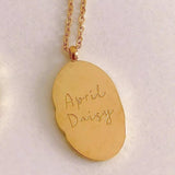 18K Gold-Plated Engraved Pendant Necklace - Trendsi - Flyclothing LLC