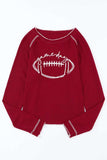 Football Round Neck Long Sleeve Sweatshirt - Trendsi - Flyclothing LLC