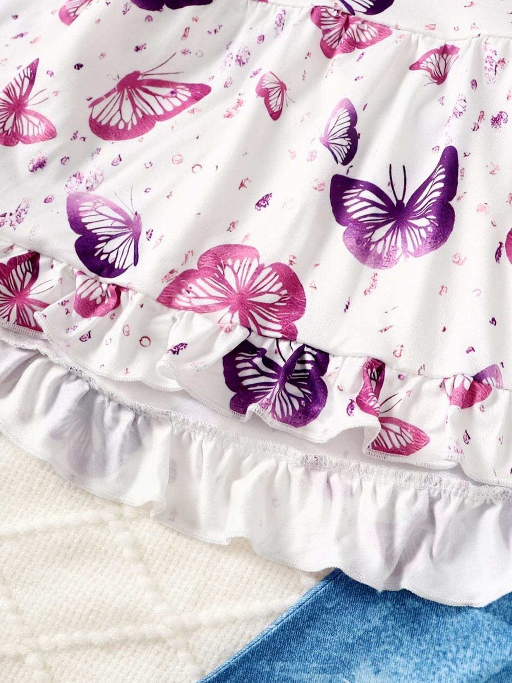Children's Butterfly Print Top and Flare Pants Set - Trendsi - Flyclothing LLC