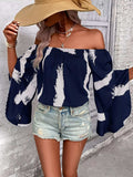Off Shoulder Bell Sleeve Blouse - Trendsi - Flyclothing LLC