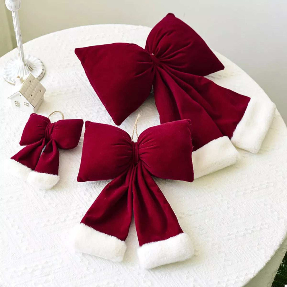Christmas Velvet Bow Hanging Ornament - Trendsi - Flyclothing LLC