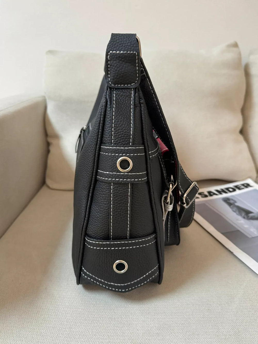 Buckle Decor Flap Crossbody Bag - Trendsi - Flyclothing LLC