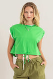 HYFVE Drawstring Hem Crop Top - Trendsi - Flyclothing LLC