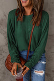 Seam Detail Round Neck Long Sleeve Top - Trendsi - Flyclothing LLC