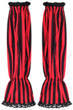 Daisy Corsets Black/Red Striped Smocked Sleeves - Daisy Corsets - Flyclothing LLC