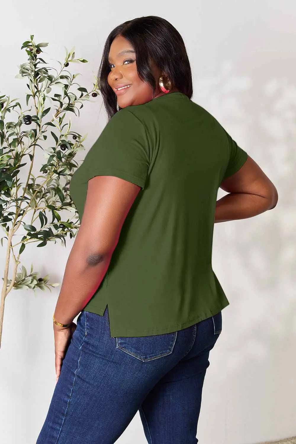 Basic Bae Full Size Round Neck Short Sleeve T-Shirt - Trendsi - Flyclothing LLC