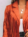 Fringe Open Front Cropped Jacket - Trendsi - Flyclothing LLC