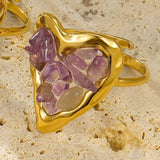 18K Gold-Plated Heart-Shaped Ring - Trendsi - Flyclothing LLC