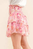 And The Why Printed Lurex Smocked Waist Tiered Skort - Trendsi - Flyclothing LLC