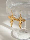 18K Gold-Plated Stainless Steel Cross Earrings - Trendsi - Flyclothing LLC