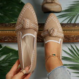 knitted Slip-On Flats with Bow - Trendsi - Flyclothing LLC