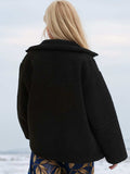 Turtleneck Zip Up Long Sleeve Plush Jacket - Trendsi - Flyclothing LLC