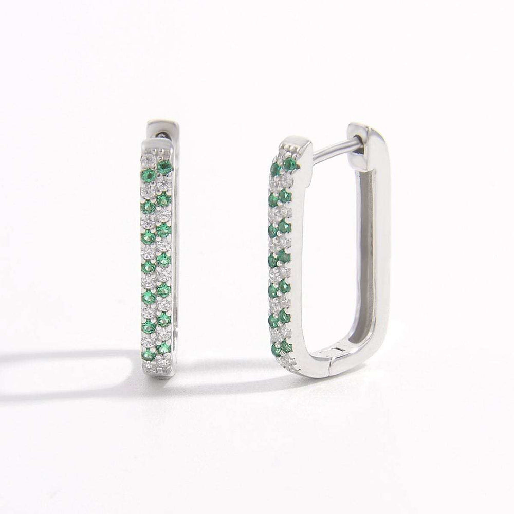 925 Sterling Silver Inlaid Zircon Earrings - Trendsi - Flyclothing LLC