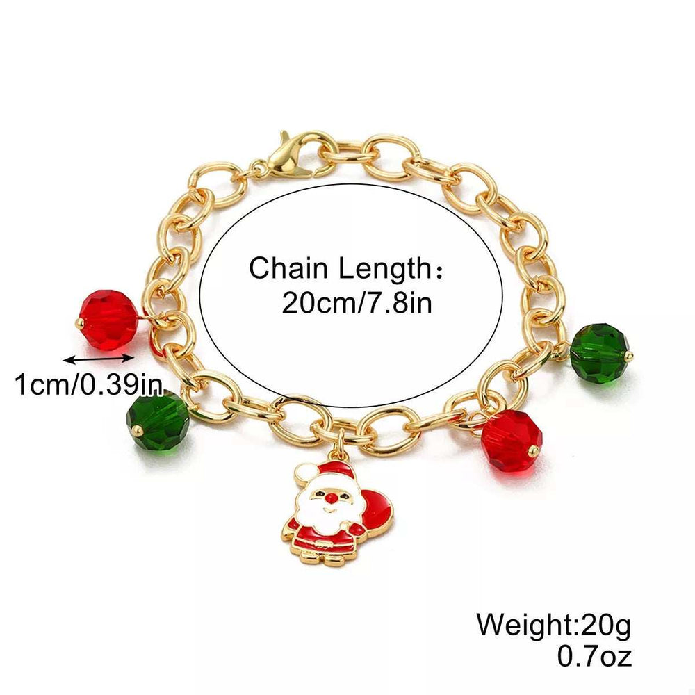Christmas Santa Snowman Bracelet with Colorful Crystal - Trendsi - Flyclothing LLC