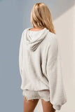 Double Take Full Size Half Zip Long Sleeve Hoodie with Kangaroo Pocket - Trendsi - Flyclothing LLC