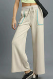 Umgee Drawstring Wide Leg Pants with Scallop Trim Detail - Trendsi - Flyclothing LLC