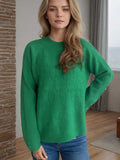Mock Neck Long Sleeve Sweater - Trendsi - Flyclothing LLC