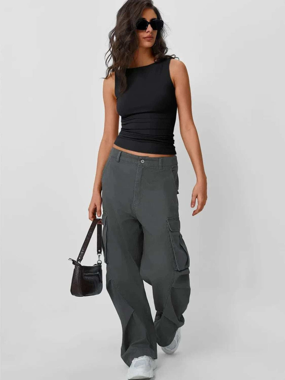 Solid Round Neck Tank - Trendsi - Flyclothing LLC