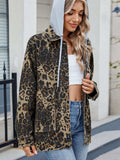 Leopard Button Up Drop Shoulder Denim Jacket - Trendsi - Flyclothing LLC