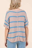 Mittoshop Striped Flounce Sleeve Knit Top - Trendsi - Flyclothing LLC