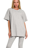 Zenana Cotton Round Neck Top & Legging Set - Trendsi - Flyclothing LLC