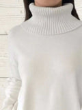 Full Size Turtleneck Long Sleeve Sweater Plus Size - Trendsi - Flyclothing LLC