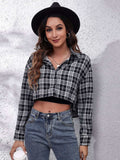 Button Down Printed Cropped Jacket - Trendsi - Flyclothing LLC