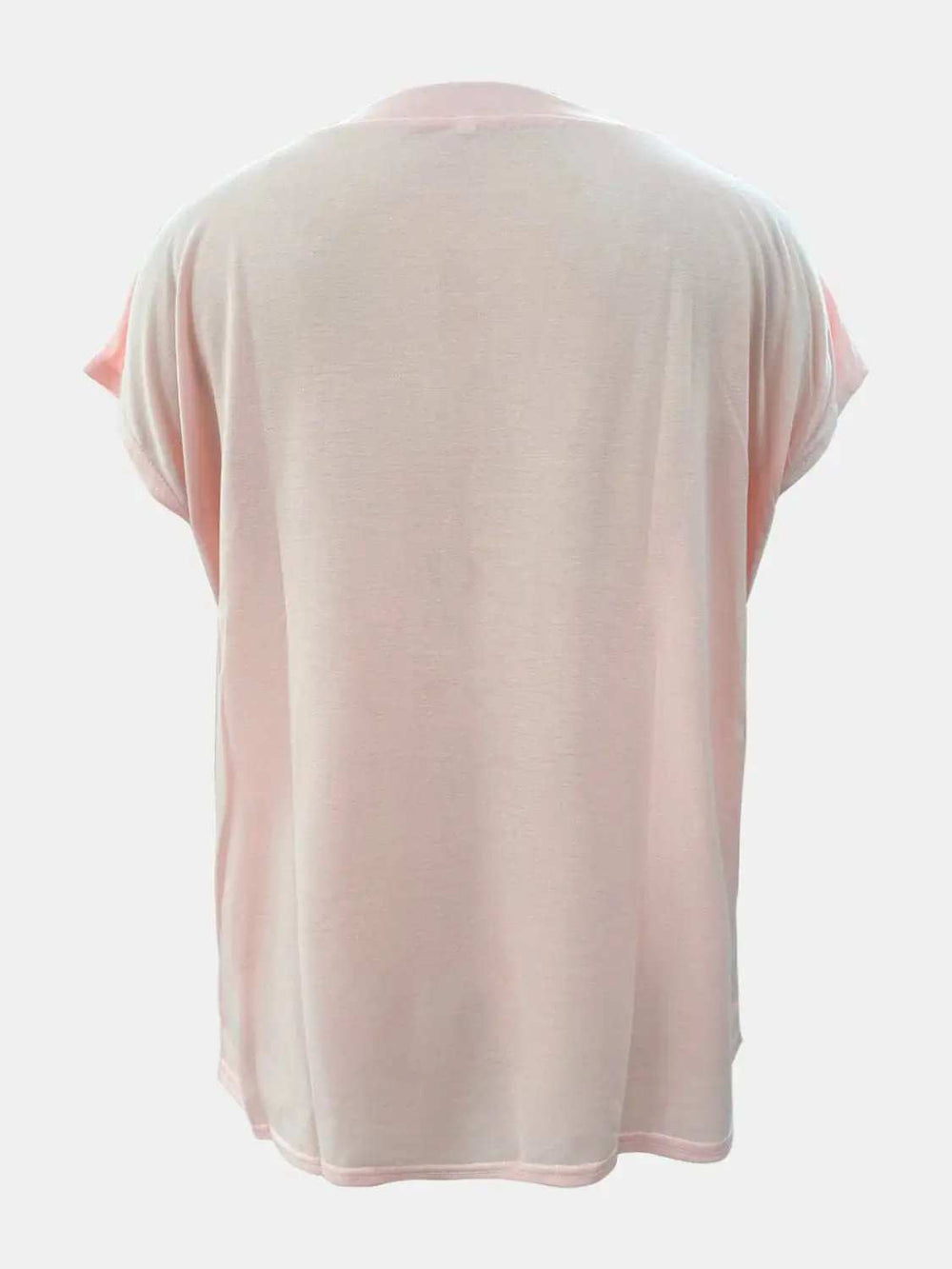 Full Size Round Neck Cap Sleeve T-Shirt - Trendsi - Flyclothing LLC