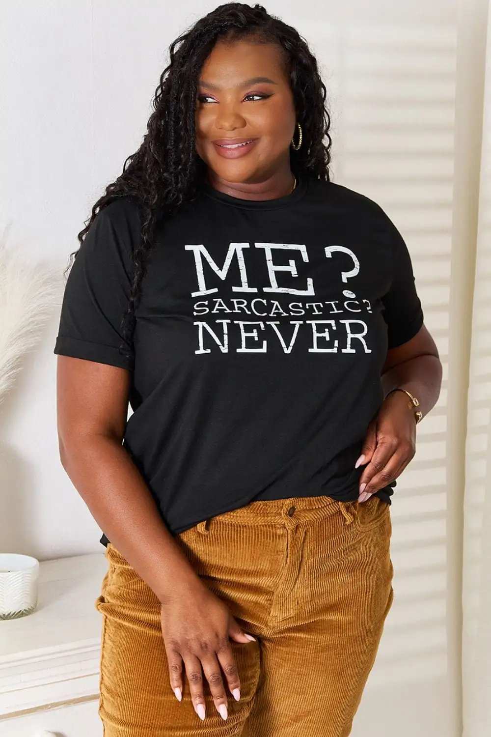 Simply Love Letter Graphic Round Neck T-Shirt - Trendsi - Flyclothing LLC