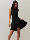 High-Low Round Neck Sleeveless Dress - Trendsi - Flyclothing LLC