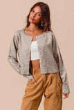 SO ME Two Tone Leopard Vintage Print Button Up Cardigan - Trendsi - Flyclothing LLC