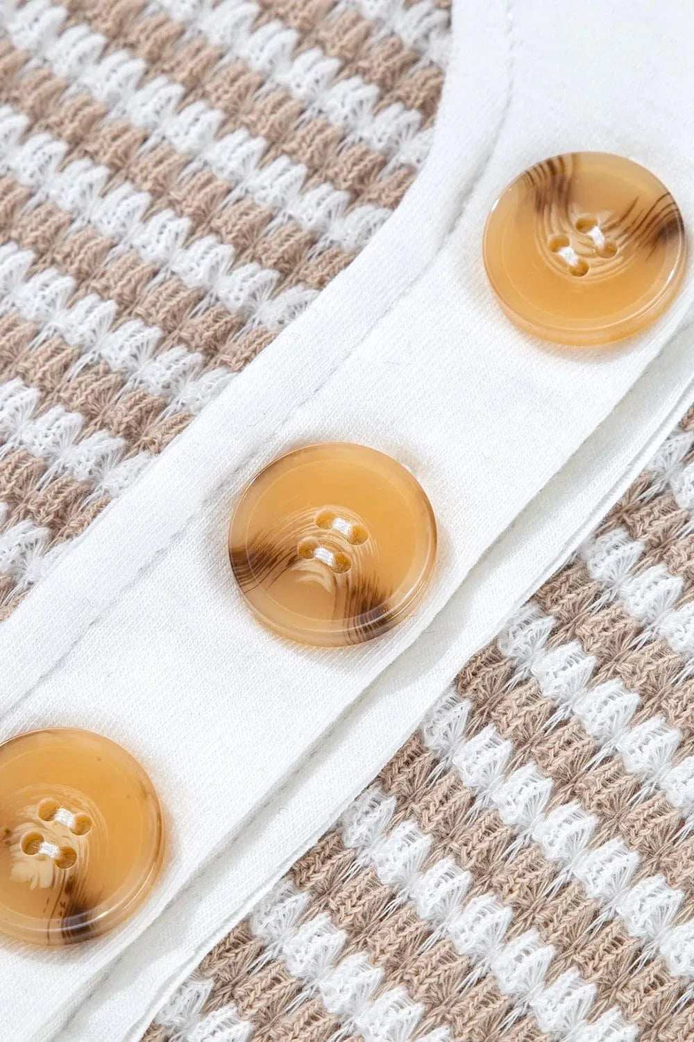 Stripe Buttoned Front V Neck T Shirt - Trendsi - Flyclothing LLC