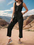 Tied Sleeveless Jumpsuit with Pockets - Trendsi - Flyclothing LLC