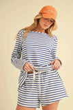 Aemi+Co Drawstring Contrast Striped Shorts - Trendsi - Flyclothing LLC