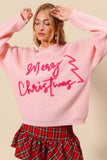 SO ME Merry Christmas Tinsel Lettering Sweater - Trendsi - Flyclothing LLC