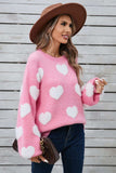 Angel Wings Heart Dropped Shoulder Long Sleeve Sweater - Trendsi - Flyclothing LLC