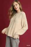 Umgee Pearl-Embellished Long Sleeve Sweater - Trendsi - Flyclothing LLC