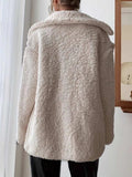 Fuzzy Open Front Long Sleeve Coat - Trendsi - Flyclothing LLC