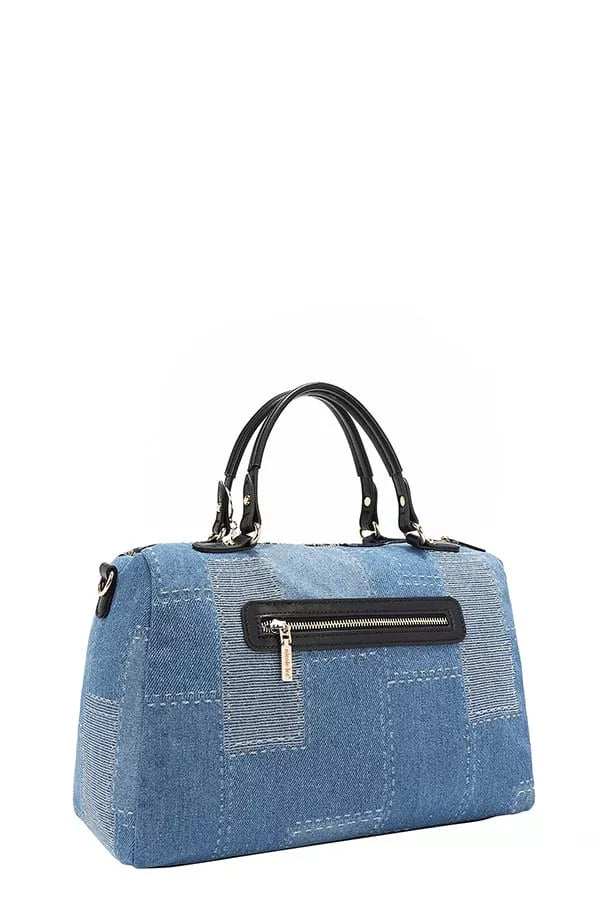Nicole Lee USA Bosque De Amor Denim Boston Bag - Trendsi - Flyclothing LLC