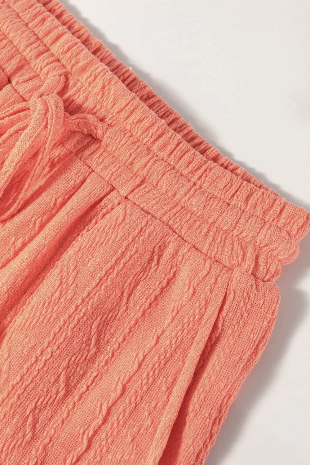 Texture Short Sleeve Top and Shorts Set - Trendsi - Flyclothing LLC