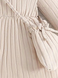 Children's Ribbed Knit Ruffle Trim Dress with Bag - Trendsi - Flyclothing LLC