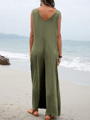 Full Size Wide Strap Jumpsuit with Pockets