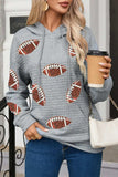 Drawstring Football Long Sleeve Hoodie - Trendsi - Flyclothing LLC