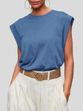 Florira Round Neck Cap Sleeve T-Shirt - Trendsi - Flyclothing LLC