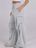 Elastic Waist Wide Leg Pants with Pockets - Trendsi - Flyclothing LLC