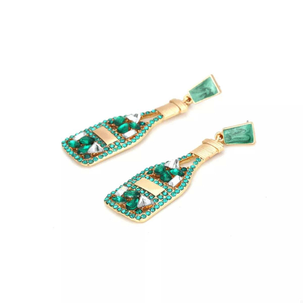 Champagne Bottle Drop Earrings - Trendsi - Flyclothing LLC