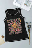 Graphic Round Neck Tank - Trendsi - Flyclothing LLC